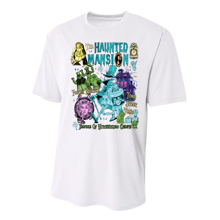 Hitchhiking House Haunted Ghosts Halloween Bewware Of Hitchhiking Ghosts Performance Sprint T-Shirt