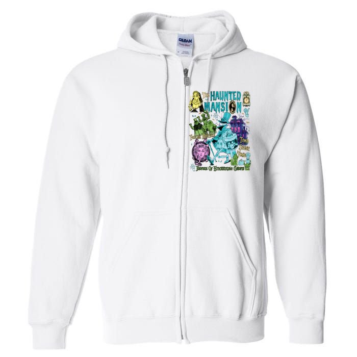 Hitchhiking House Haunted Ghosts Halloween Bewware Of Hitchhiking Ghosts Full Zip Hoodie