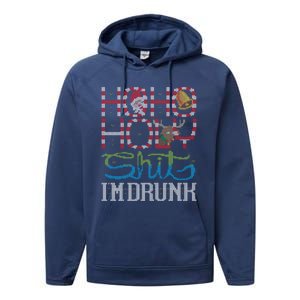 Ho Ho Holy Shit IM Drunk Santa Claus Ugly Christmas Sweater Meaningful Gift Performance Fleece Hoodie