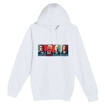 Hope Hate Heal Grow Premium Pullover Hoodie