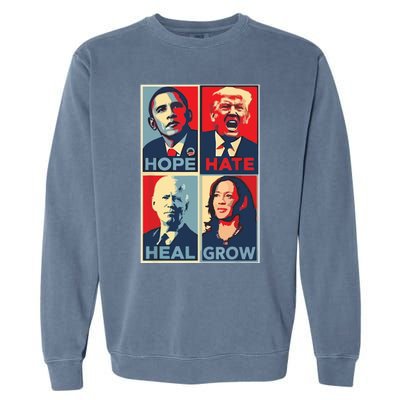 Hope Hate Heal Grow Garment-Dyed Sweatshirt