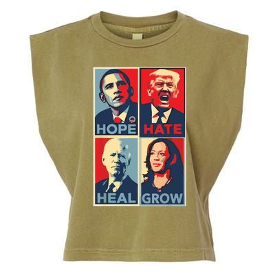 Hope Hate Heal Grow Garment-Dyed Women's Muscle Tee