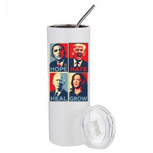 Hope Hate Heal Grow Stainless Steel Tumbler