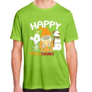 Happy Hallothanksmas Halloween Thanksgiving Christmas Adult ChromaSoft Performance T-Shirt