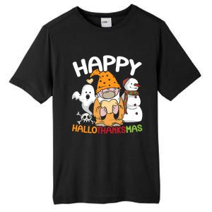 Happy Hallothanksmas Halloween Thanksgiving Christmas Tall Fusion ChromaSoft Performance T-Shirt