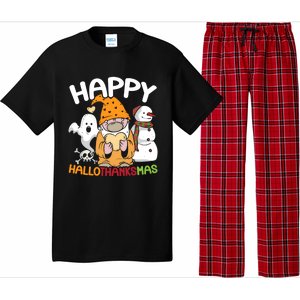 Happy Hallothanksmas Halloween Thanksgiving Christmas Pajama Set