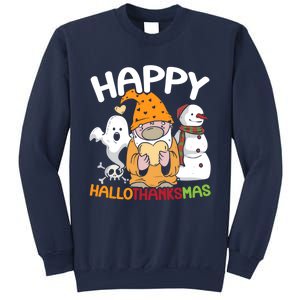 Happy Hallothanksmas Halloween Thanksgiving Christmas Sweatshirt