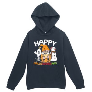 Happy Hallothanksmas Halloween Thanksgiving Christmas Urban Pullover Hoodie