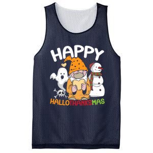 Happy Hallothanksmas Halloween Thanksgiving Christmas Mesh Reversible Basketball Jersey Tank