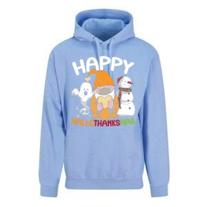 Happy Hallothanksmas Halloween Thanksgiving Christmas Unisex Surf Hoodie