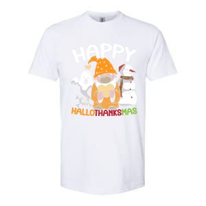 Happy Hallothanksmas Halloween Thanksgiving Christmas Softstyle CVC T-Shirt