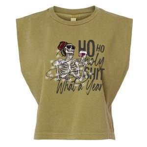 Ho Ho Holy Shit What A Year New Year Gift Garment-Dyed Women's Muscle Tee