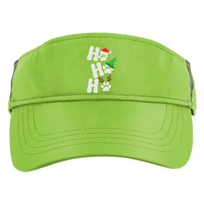 Ho Ho Ho Funny Christmas Dog Lover Dog Paw Print Gift Adult Drive Performance Visor