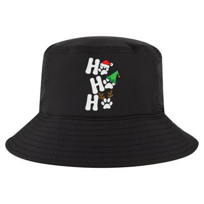 Ho Ho Ho Funny Christmas Dog Lover Dog Paw Print Gift Cool Comfort Performance Bucket Hat