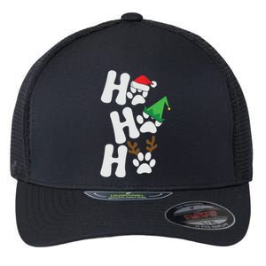 Ho Ho Ho Funny Christmas Dog Lover Dog Paw Print Gift Flexfit Unipanel Trucker Cap