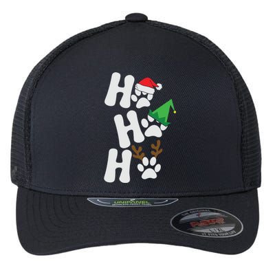 Ho Ho Ho Funny Christmas Dog Lover Dog Paw Print Gift Flexfit Unipanel Trucker Cap