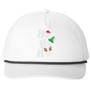 Ho Ho Ho Funny Christmas Dog Lover Dog Paw Print Gift Snapback Five-Panel Rope Hat