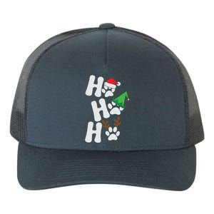 Ho Ho Ho Funny Christmas Dog Lover Dog Paw Print Gift Yupoong Adult 5-Panel Trucker Hat