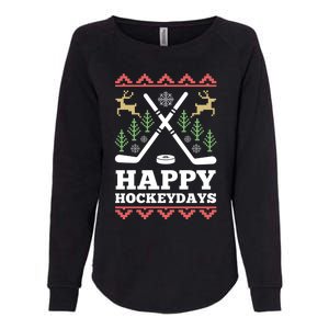 Happy Hockeydays Hockey Christmas Xmas Gift Womens California Wash Sweatshirt