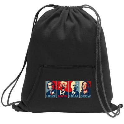 Hope Hate Heal Grow Sweatshirt Cinch Pack Bag