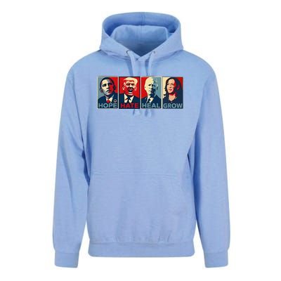 Hope Hate Heal Grow Unisex Surf Hoodie