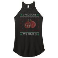 Hilarious Holiday Humor Christmas Check Out My Balls Women's Perfect Tri Rocker Tank