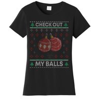 Hilarious Holiday Humor Christmas Check Out My Balls Women's T-Shirt