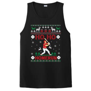 Ho Ho Homerun Baseball Player Ugly Christmas Hitter Funny Gift PosiCharge Competitor Tank