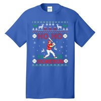 Ho Ho Homerun Baseball Player Ugly Christmas Hitter Funny Gift Tall T-Shirt