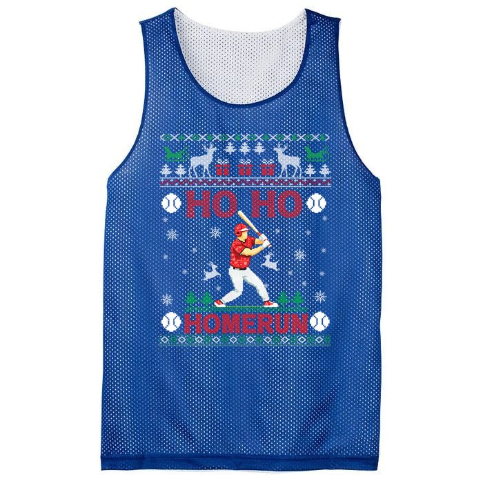 Ho Ho Homerun Baseball Player Ugly Christmas Hitter Funny Gift Mesh Reversible Basketball Jersey Tank