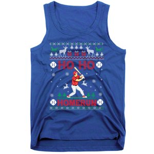 Ho Ho Homerun Baseball Player Ugly Christmas Hitter Funny Gift Tank Top