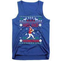 Ho Ho Homerun Baseball Player Ugly Christmas Hitter Funny Gift Tank Top