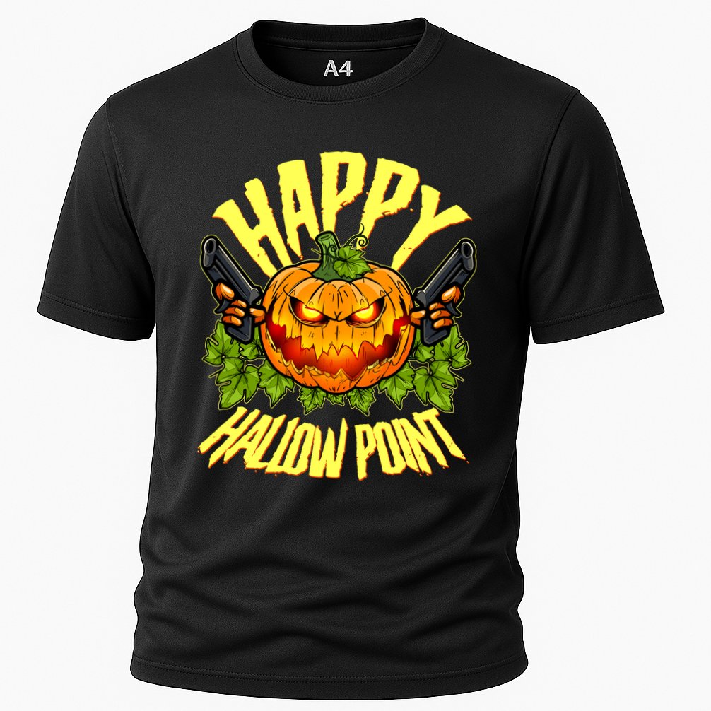 Halloween Happy Hallow Point Pumpkin Gunner Cooling Performance Crew T-Shirt