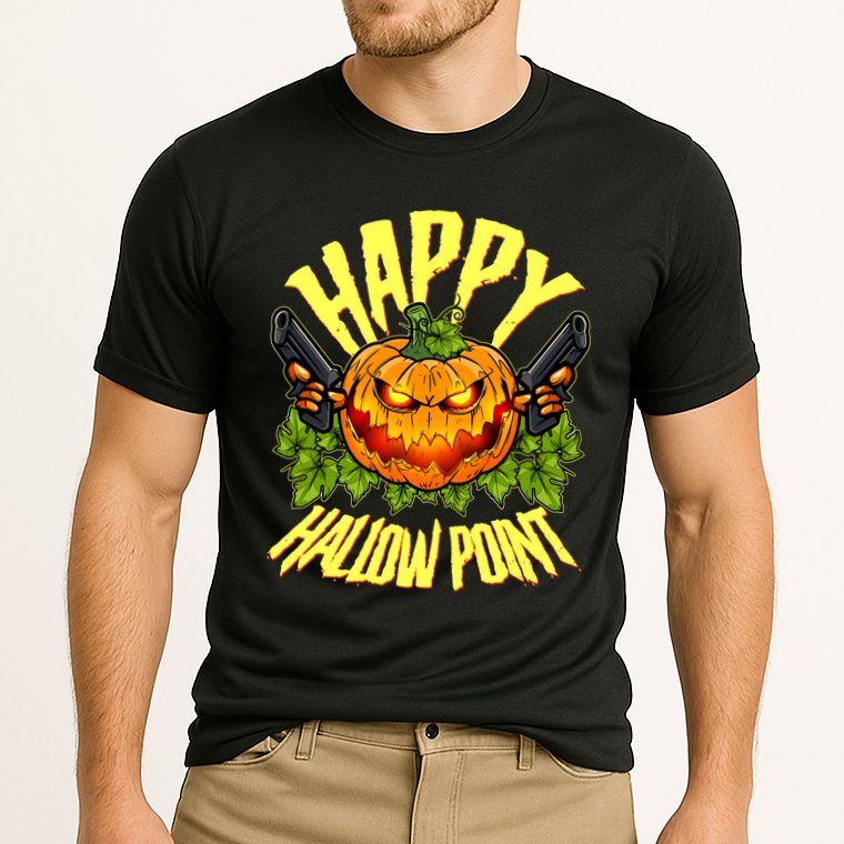 Halloween Happy Hallow Point Pumpkin Gunner Cooling Performance Crew T-Shirt