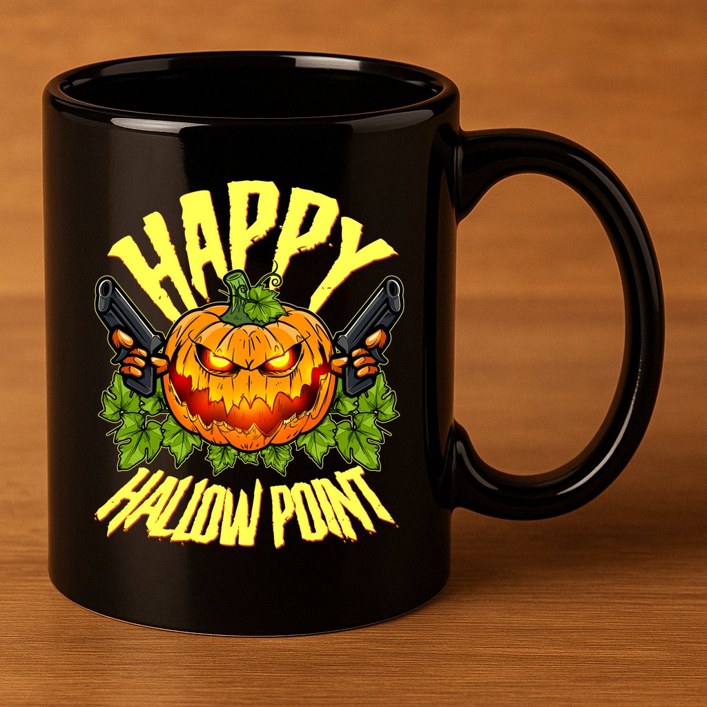 Halloween Happy Hallow Point Pumpkin Gunner 11oz C Handle Ceramic Mug
