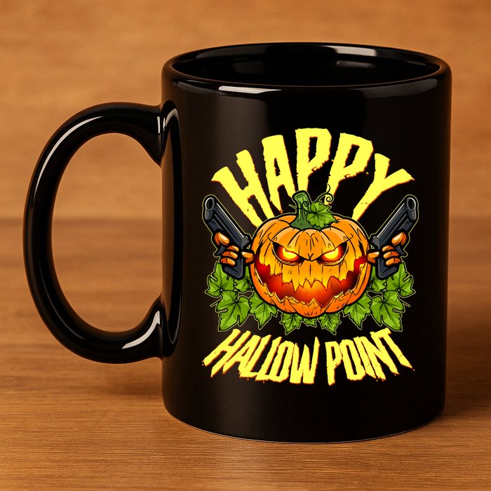 Halloween Happy Hallow Point Pumpkin Gunner 11oz C Handle Ceramic Mug