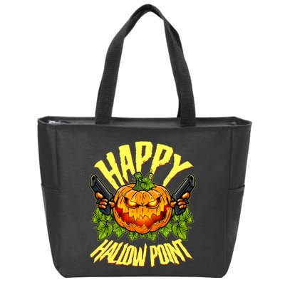 Halloween Happy Hallow Point Pumpkin Gunner Zip Tote Bag