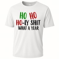 Ho Ho Holy Sh*t What A Year Funny Christmas Cooling Performance Crew T-Shirt