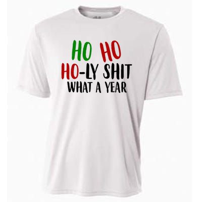 Ho Ho Holy Sh*t What A Year Funny Christmas Cooling Performance Crew T-Shirt