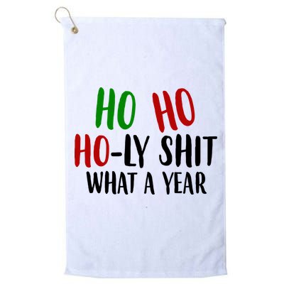 Ho Ho Holy Sh*t What A Year Funny Christmas Golf Towel