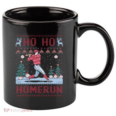 Ho Ho Homerun Ugly Xmas Christmas Party Cute Gift 11oz C Handle Ceramic Mug