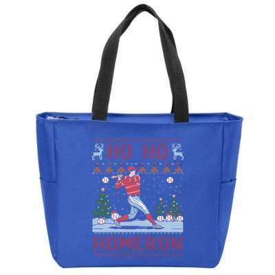 Ho Ho Homerun Ugly Xmas Christmas Party Cute Gift Zip Tote Bag