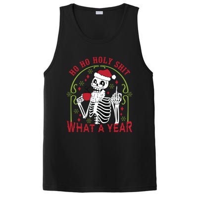 Ho Ho Holy Sht What A Year Skeleton Santa Christmas Gifts PosiCharge Competitor Tank