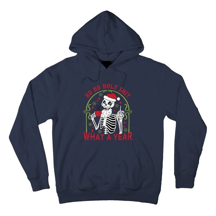 Ho Ho Holy Sht What A Year Skeleton Santa Christmas Gifts Hoodie