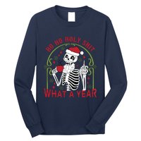 Ho Ho Holy Sht What A Year Skeleton Santa Christmas Gifts Long Sleeve Shirt