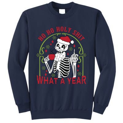 Ho Ho Holy Sht What A Year Skeleton Santa Christmas Gifts Sweatshirt