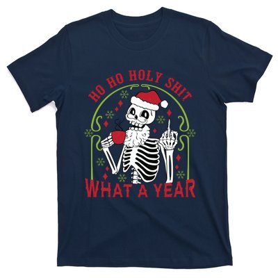 Ho Ho Holy Sht What A Year Skeleton Santa Christmas Gifts T-Shirt