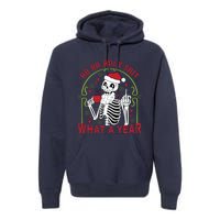 Ho Ho Holy Sht What A Year Skeleton Santa Christmas Gifts Premium Hoodie