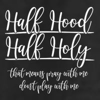 Half Hood Half Holy That Means Pray With Me Dont Play With Me Large Microfiber Waffle Golf Towel