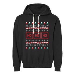 Ho Ho Ho Science Laboratory Ugly Christmas Sweater Lab Garment-Dyed Fleece Hoodie